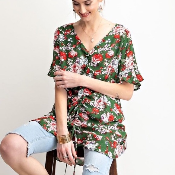 275 🇺🇸EASEL ADJUSTABLE SHIRRING TOP - Picture 2 of 5